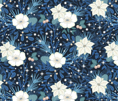 winterflowers magical blue
