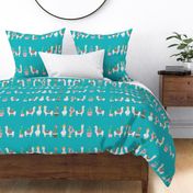 Llama Border Print Turquoise