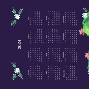 Prickly Pear Cactus 2024 Tea Towel Calendar