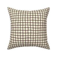 hand drawn diagonal checkered - taupe and cream - "medium"