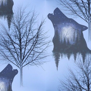 Winter wolf forest