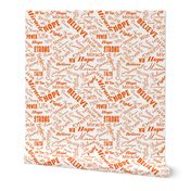 large scale Cure Hope Words - leukemia orange