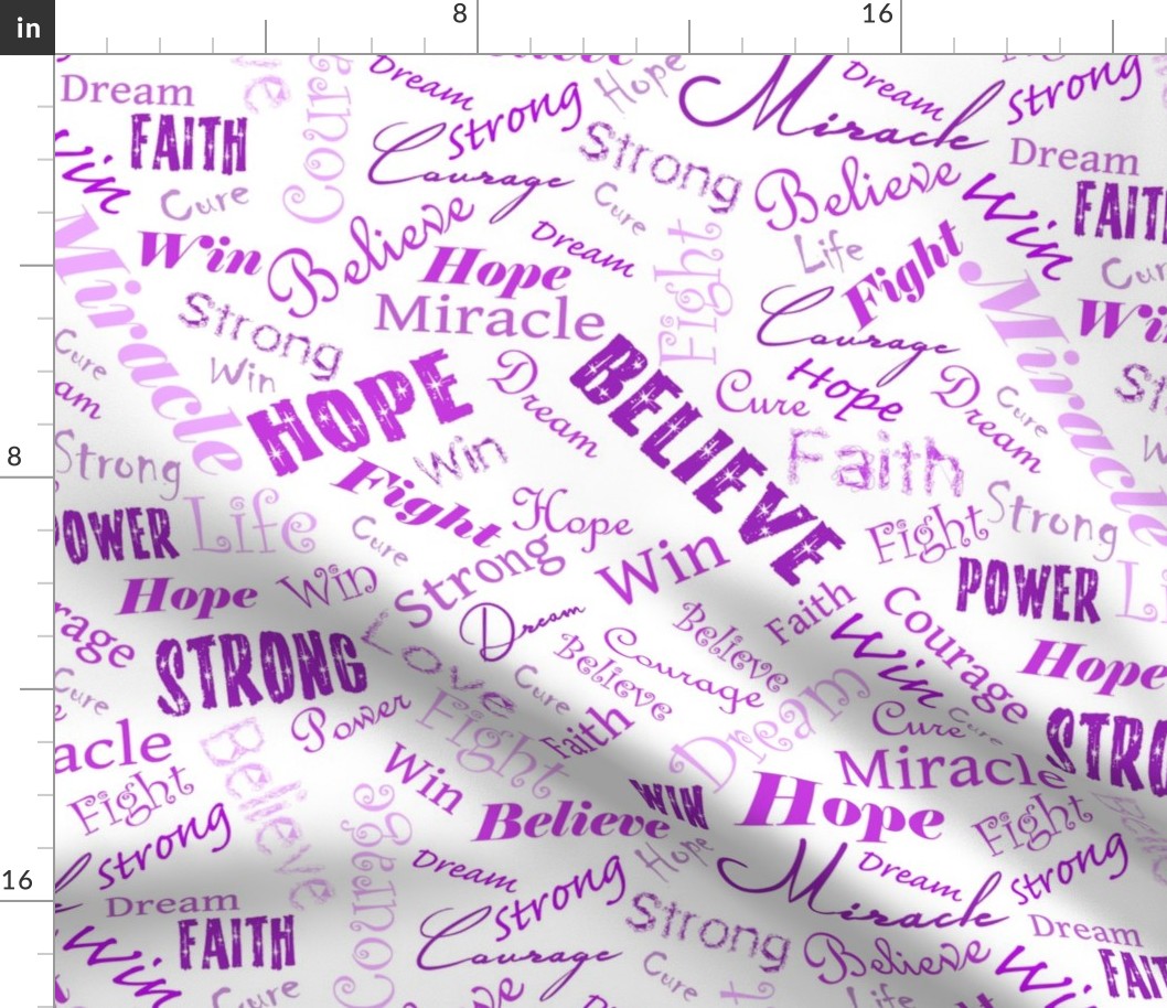 large scale - Cure Hope Words -purple