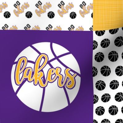 Basketball//Lakers - Wholecloth Cheater Quilt