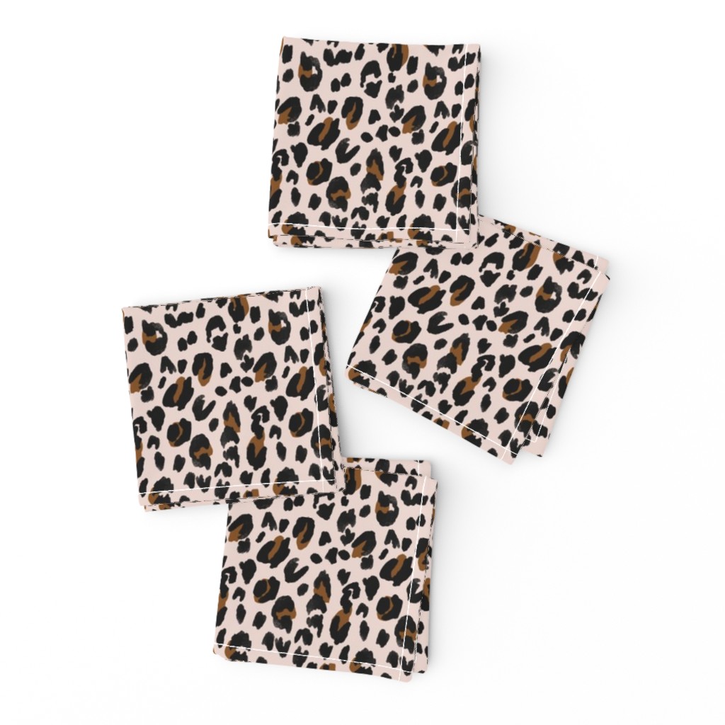 Leopard - black brown on blush