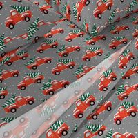 Vintage Christmas Trucks / Dark Grey