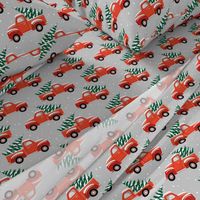 Vintage Christmas Trucks / Light Grey