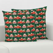 Vintage Christmas Trucks / Dark Green