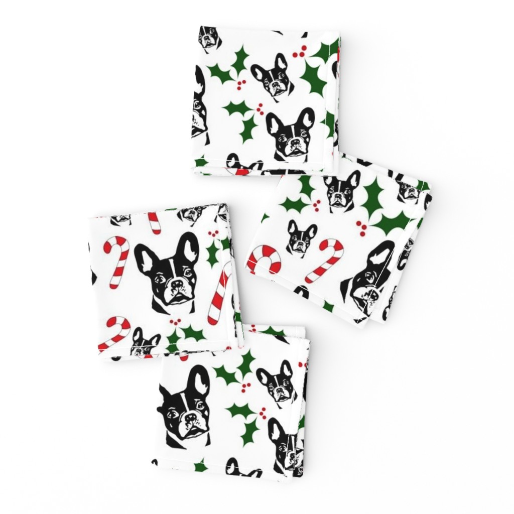 French Bulldog Christmas Fabric