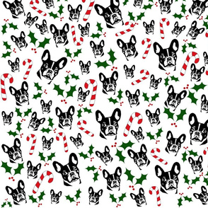 French Bulldog Christmas Fabric