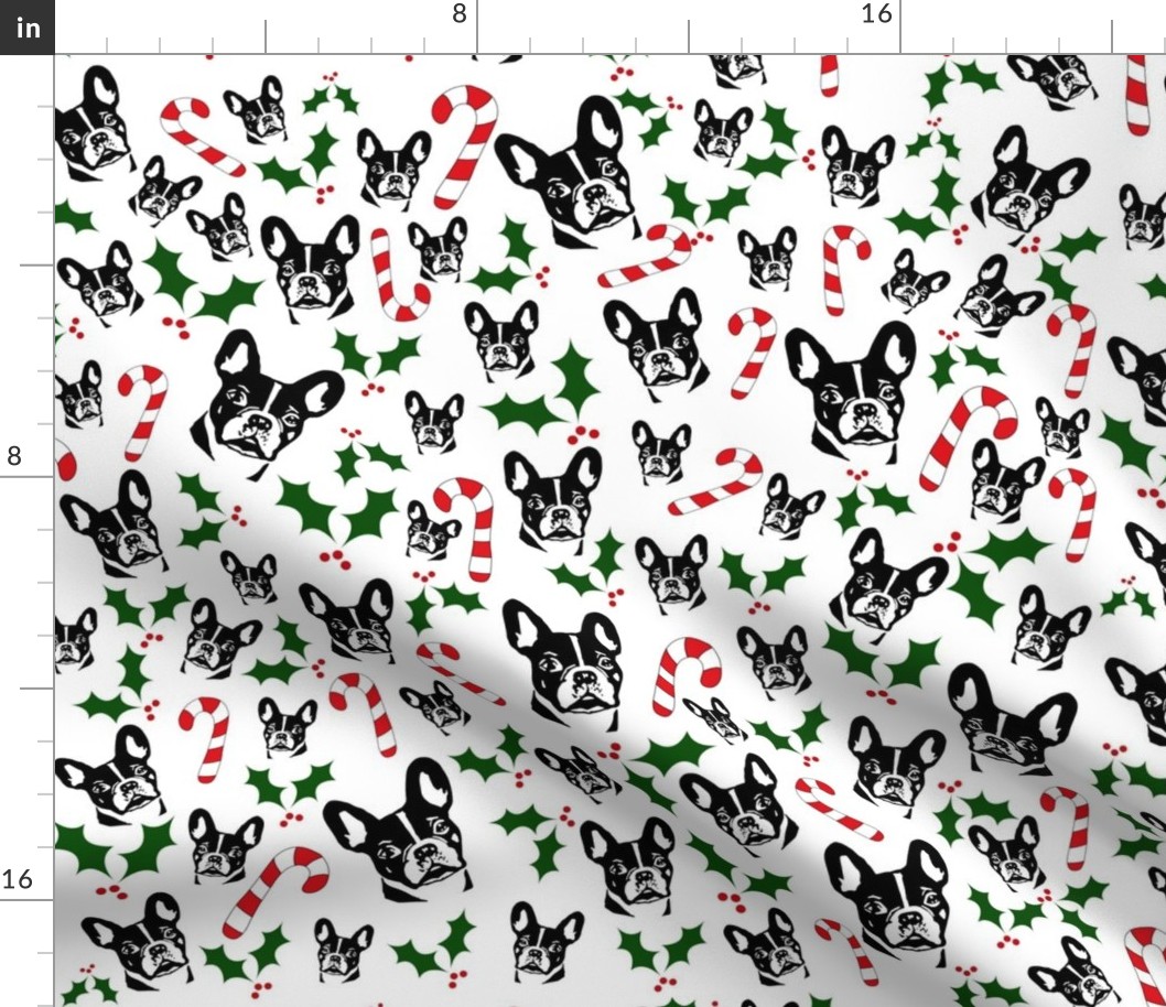 French Bulldog Christmas Fabric