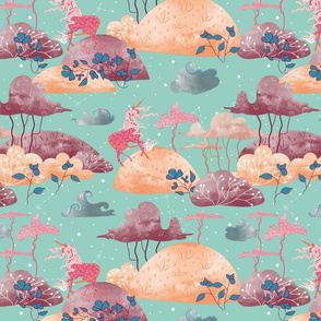 Unicor Rainbow Kids Pattern, Kids Fantasy Pattern, Kids Wallpaper, Babies pattern