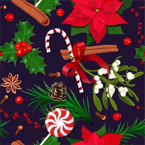 christmas pattern mistletoe
