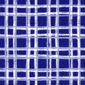 Watercolor Violet-Blue Plaid 18"
