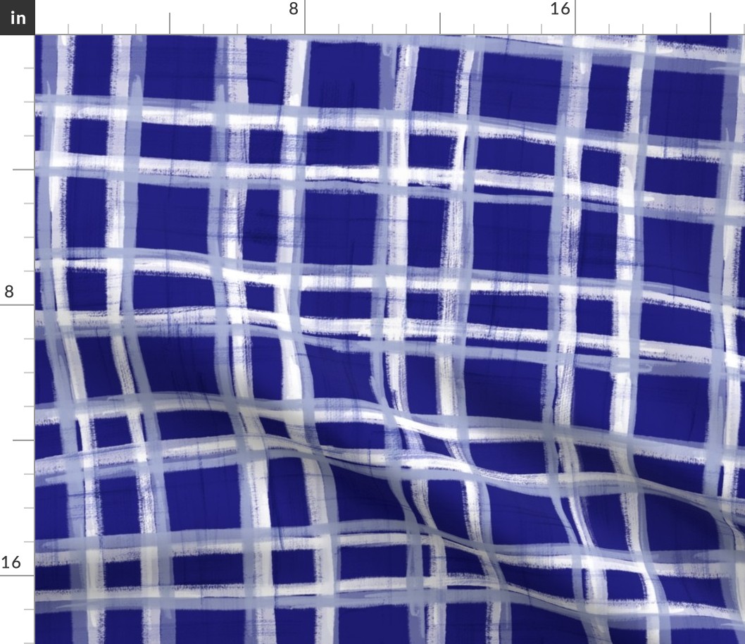 Watercolor Violet-Blue Plaid 18"