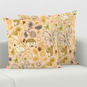 Winter Woodland Creatures on Blush - large