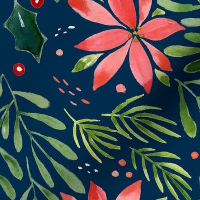 Holiday Poinsettia in Midnight Blue - © Lucinda Wei