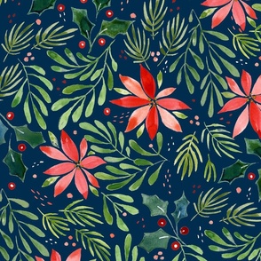 Holiday Poinsettia in Midnight Blue - © Lucinda Wei