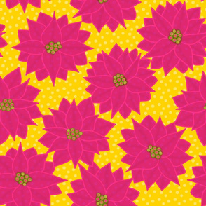 Tropical Flora - Poinsettia in Pink & Yellow