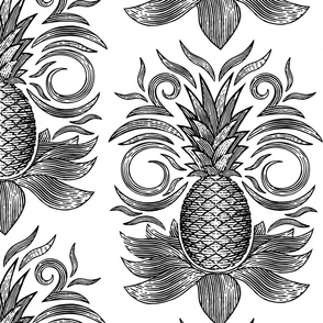 arcadia pineapples - black - LAD19