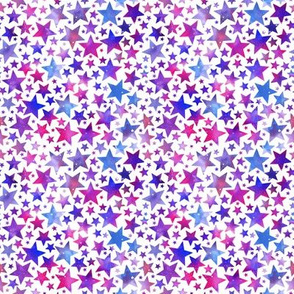 Bright stars - purple/pink/blue on white