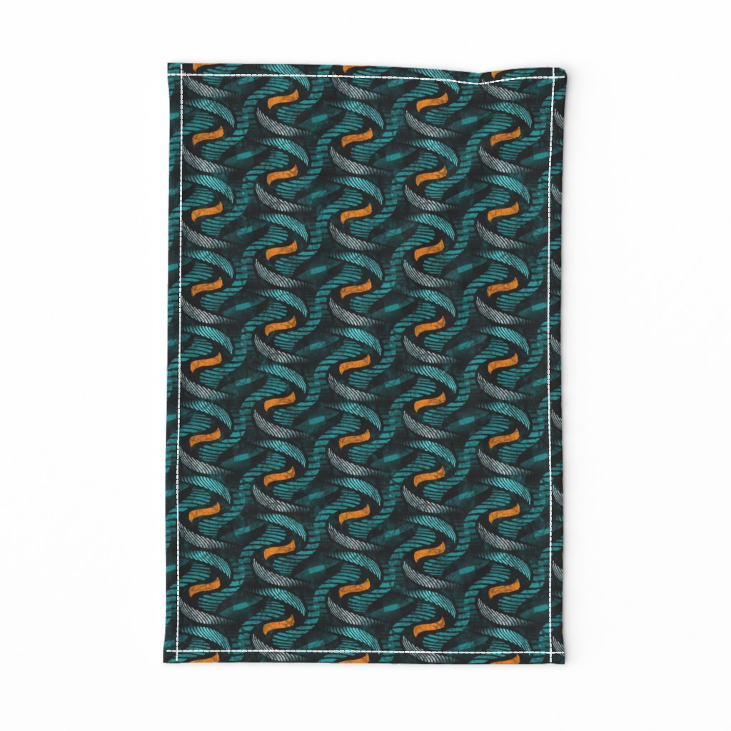 ★ SPRINGING UP ★ Teal + Yellow - Medium Scale / Collection African Batik - Wax Inspired Prints