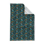 ★ SPRINGING UP ★ Teal + Yellow - Medium Scale / Collection African Batik - Wax Inspired Prints