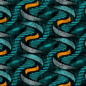 ★ SPRINGING UP ★ Teal + Yellow - Medium Scale / Collection African Batik - Wax Inspired Prints