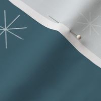 Winter Flora Coordinate - Simple Snowflakes on Blue