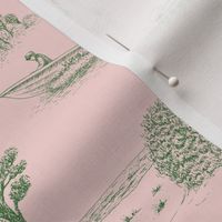 Seaside Town Toile (Pink and Green)