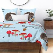 Winter-fauna-with-hedgehog-and-mushroom-pattern