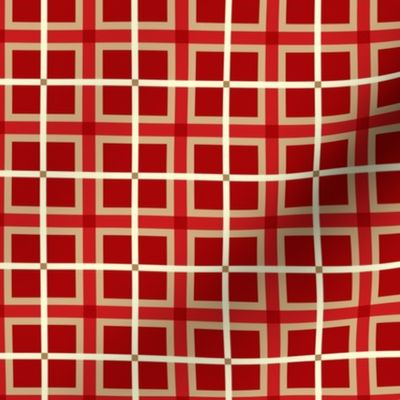 Plaid 4 - Red Tan Ivory ©Julee Wood