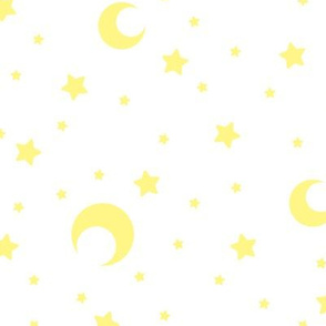 White and Yellow Moon and Stars
