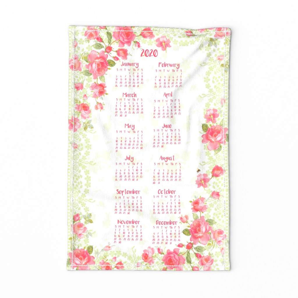 English Garden 2020 Calender Tea Towel