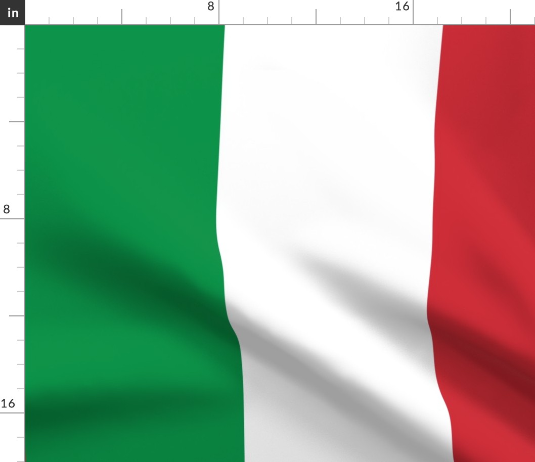 Jumbo Italy Flag Fern Scarlet Fabric | Spoonflower