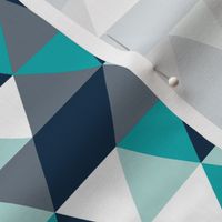 Pastel modern geometric triangle pattern blue navy
