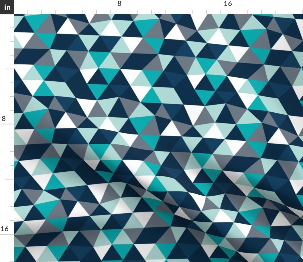 Pastel modern geometric triangle pattern blue navy