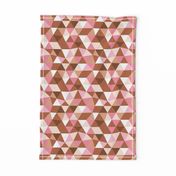Modern geometric triangle pattern copper rust pink peach