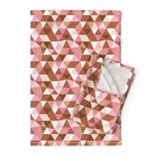 Modern geometric triangle pattern copper rust pink peach