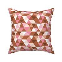 Modern geometric triangle pattern copper rust pink peach