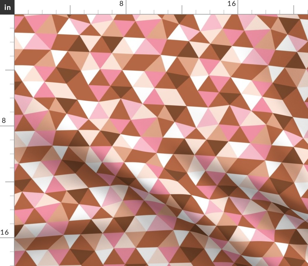 Modern geometric triangle pattern copper rust pink peach