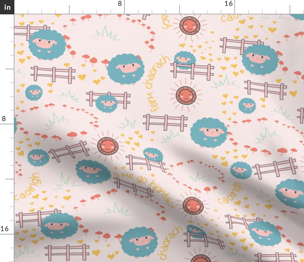 Cute sheep Kids Soft Art Nursery Kids Pattern, Bright color Kids Pattern