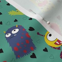 Crazy Monsters Fun Kids Art Funny Fabric for Kids, Colorful Pattern for Kids, Boys Wallpaper, Boys bedroom