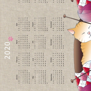 torchon-calendrier-chat-laine-anglais copie