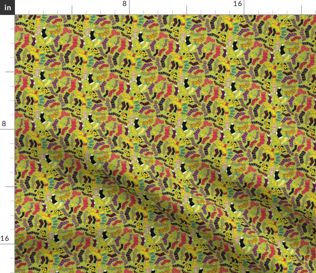 Funny Messy Socks Kids Fabric, Funny Kids Wallpaper, Colorful Kids Wallpaper