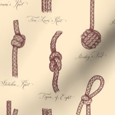 Nautical Knots (Beige and Sepia)