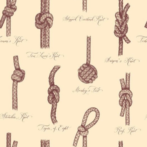 Nautical Knots (Beige and Sepia)