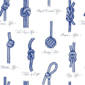 Nautical Knots (White and Navy)