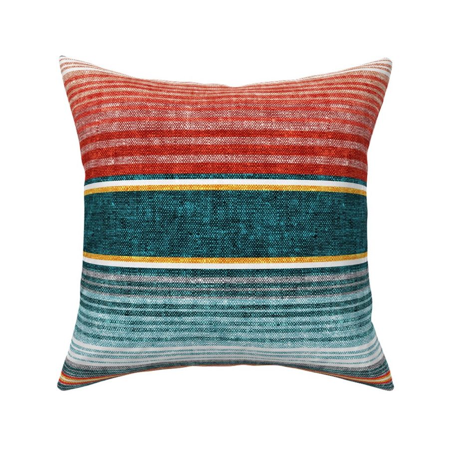 serape southwest stripes - teal - LAD19 Fabric | Spoonflower