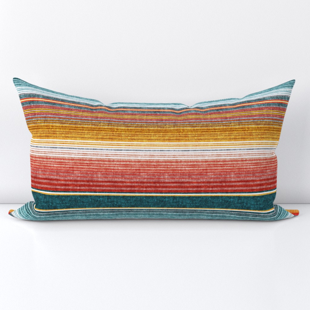 (small scale) serape southwest stripes - teal -  LAD19